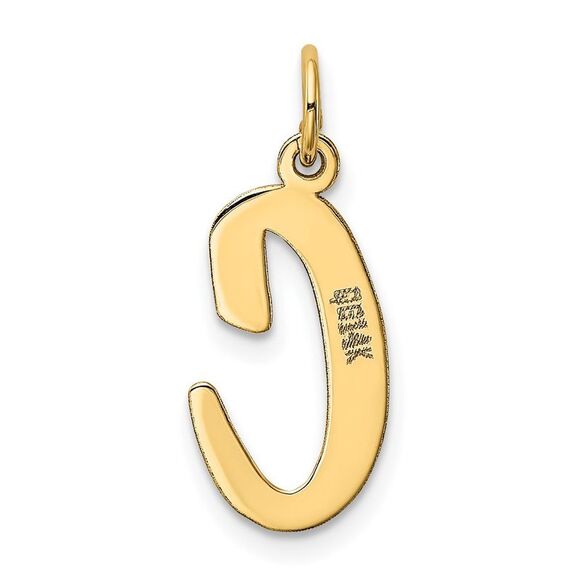 14k Yellow Gold Madison Collection LG Classic Script Initial C Pendant - Picture 3 of 5